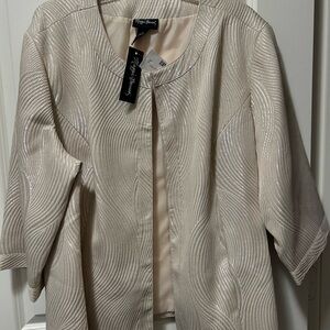 Beige Shimmery Blazer/Jacket Maggie Barnes 3X